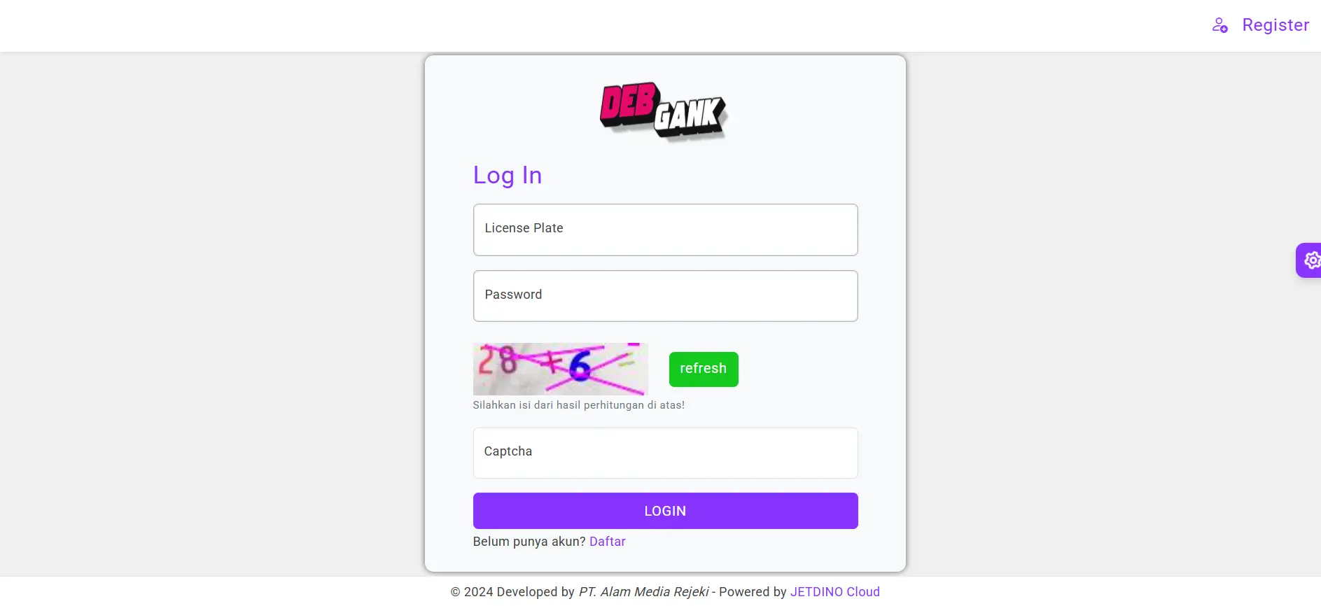 Tampilan DebGank - Membership