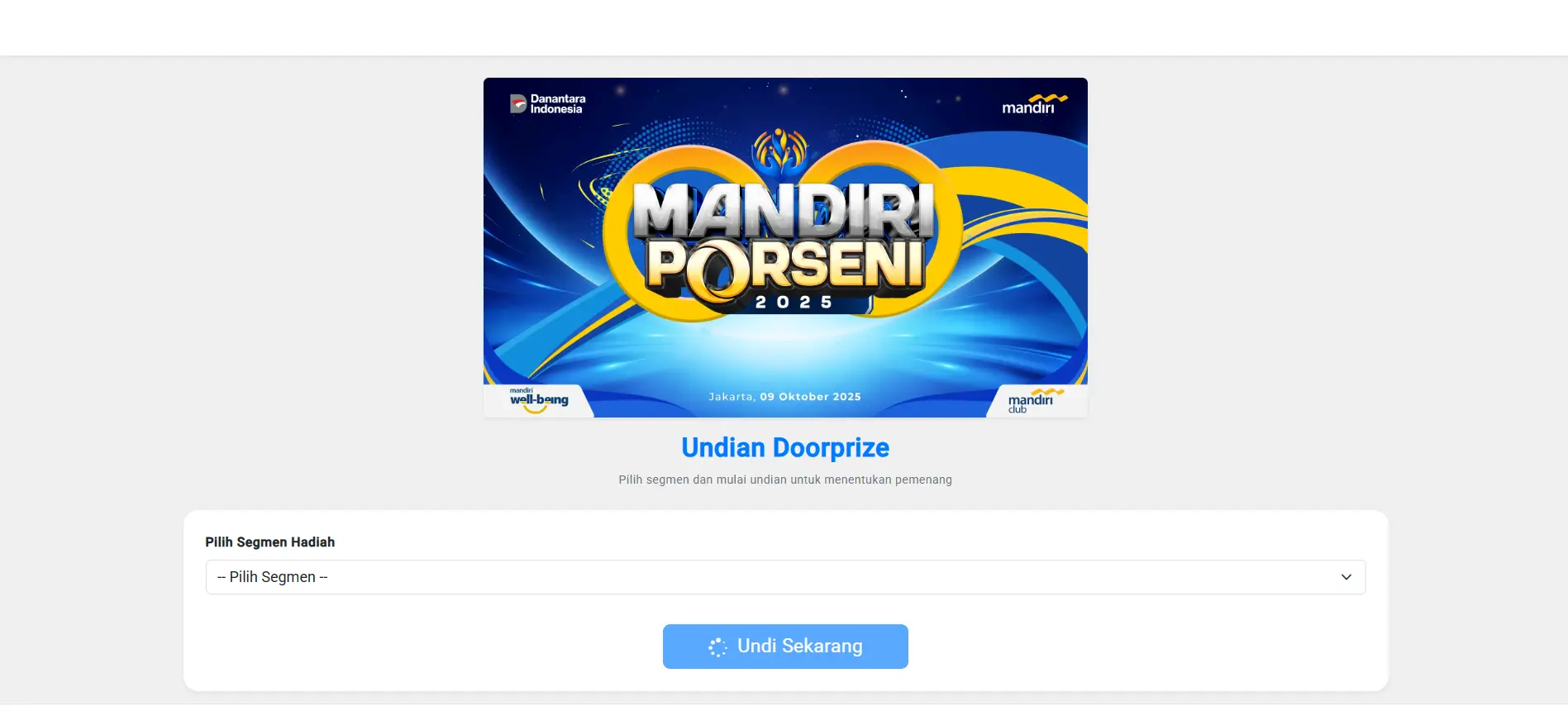 Tampilan Porseni Mandiri - Doorprize